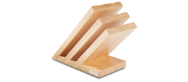 Magnetmesserblock Fächer Buche massive, leer, für 6 Teile 